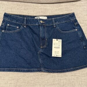 Zara Dark Blue Denim Skirt